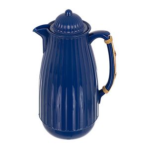 Garrafa Térmica Azul Alça Bambu